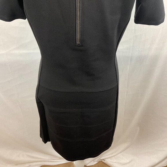Maison Scotch The Little Black Dress 3 US 10 Short Sleeve Texture Stripe Detail - Picture 11 of 12